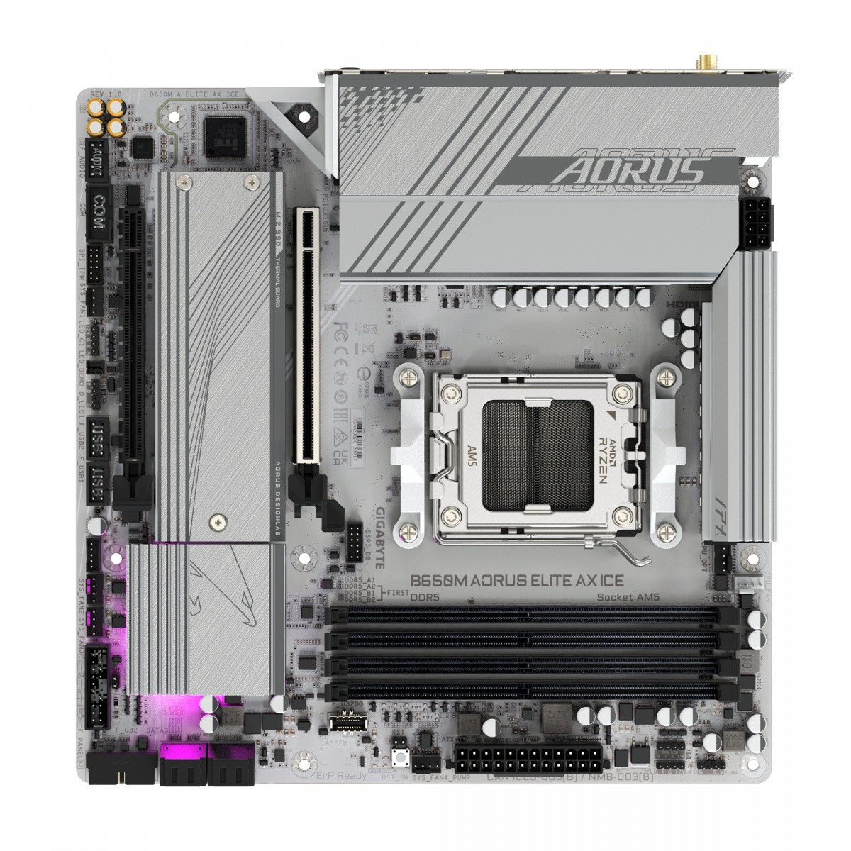Matična plošča B650M A ELITE AX ICE HDMI/DP M2 m.ATX 5