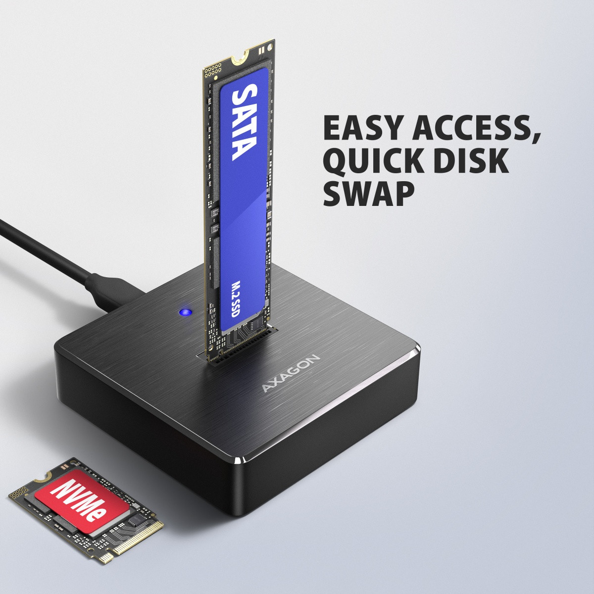 AXAGON ADSA-M2C11 M.2 ohišje USB-C 3.2 Gen 2, 10Gbps, ALU 6