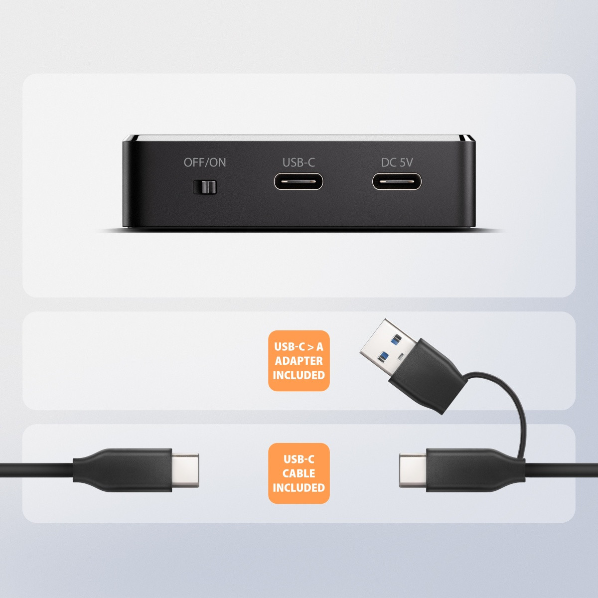 AXAGON ADSA-M2C11 M.2 ohišje USB-C 3.2 Gen 2, 10Gbps, ALU 7