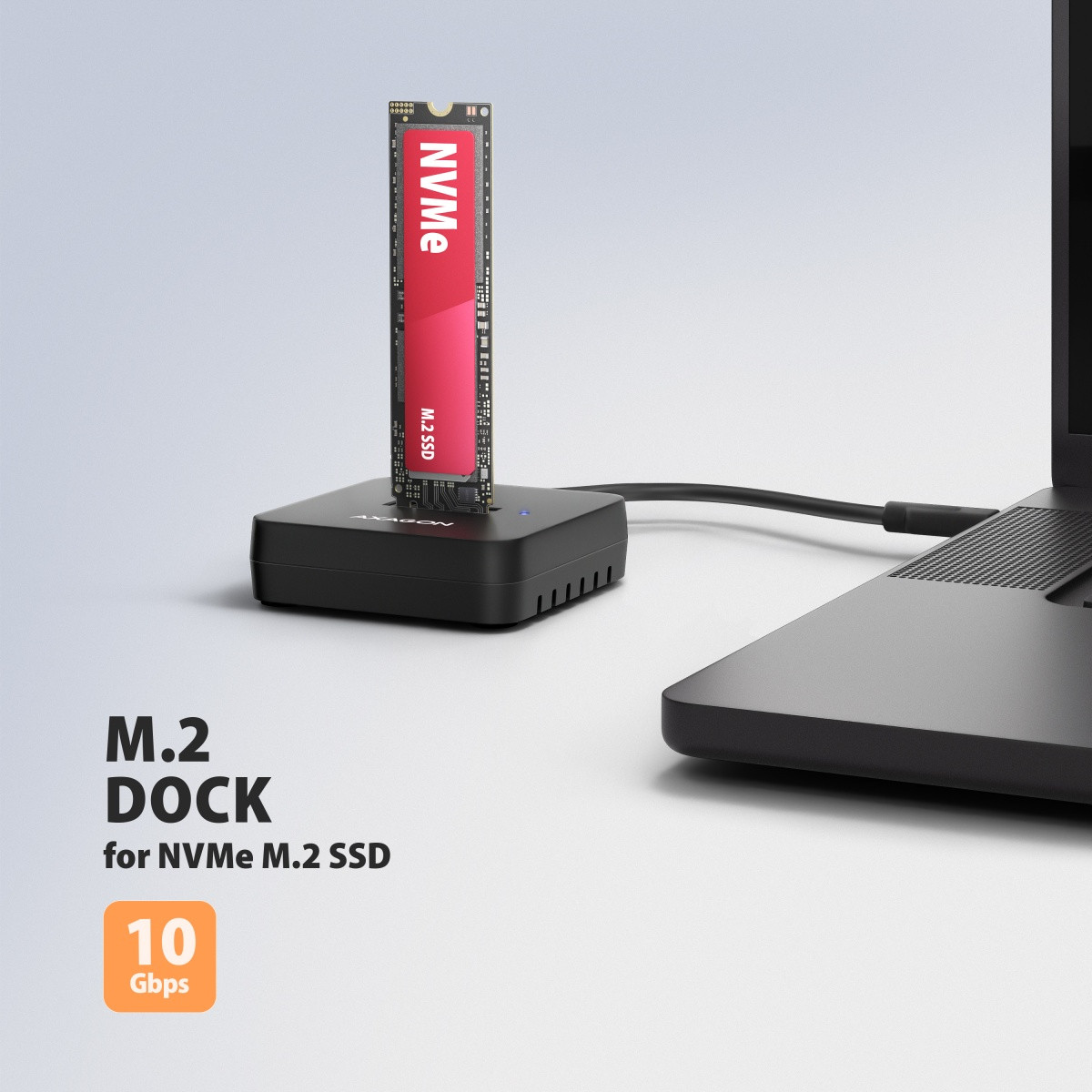 AXAGON ADSA-M2C11L ohišje za NVMe M.2 SSD, USB-C 3.2 Gen 2, 10Gbps 2