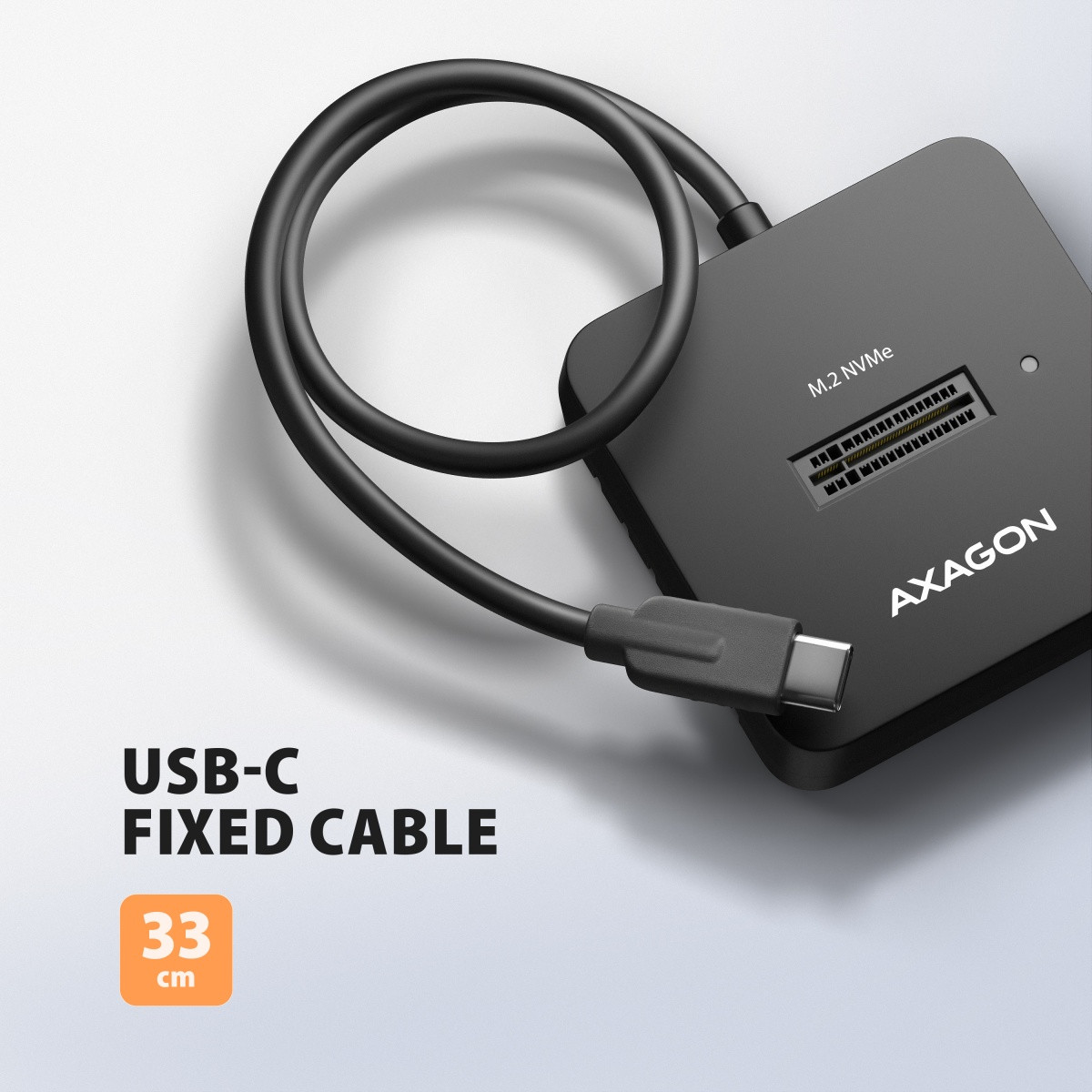 AXAGON ADSA-M2C11L ohišje za NVMe M.2 SSD, USB-C 3.2 Gen 2, 10Gbps 7