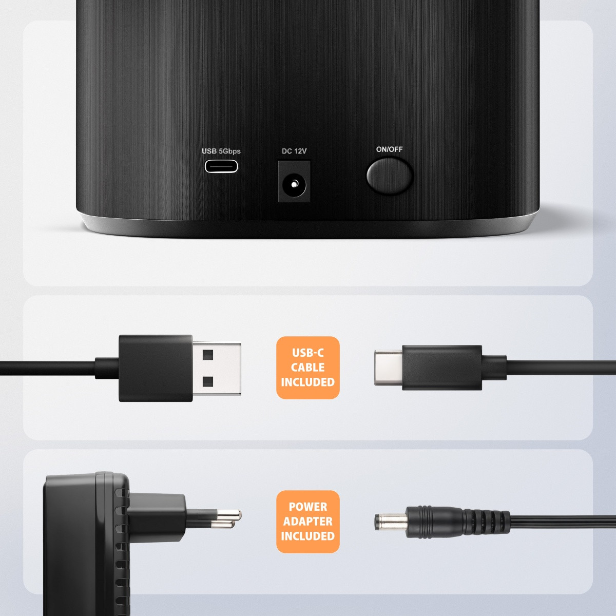 AXAGON ADSA-SC Docking Station - 2x SATA 6G, USB 3.2 Gen 1, CLONE 8