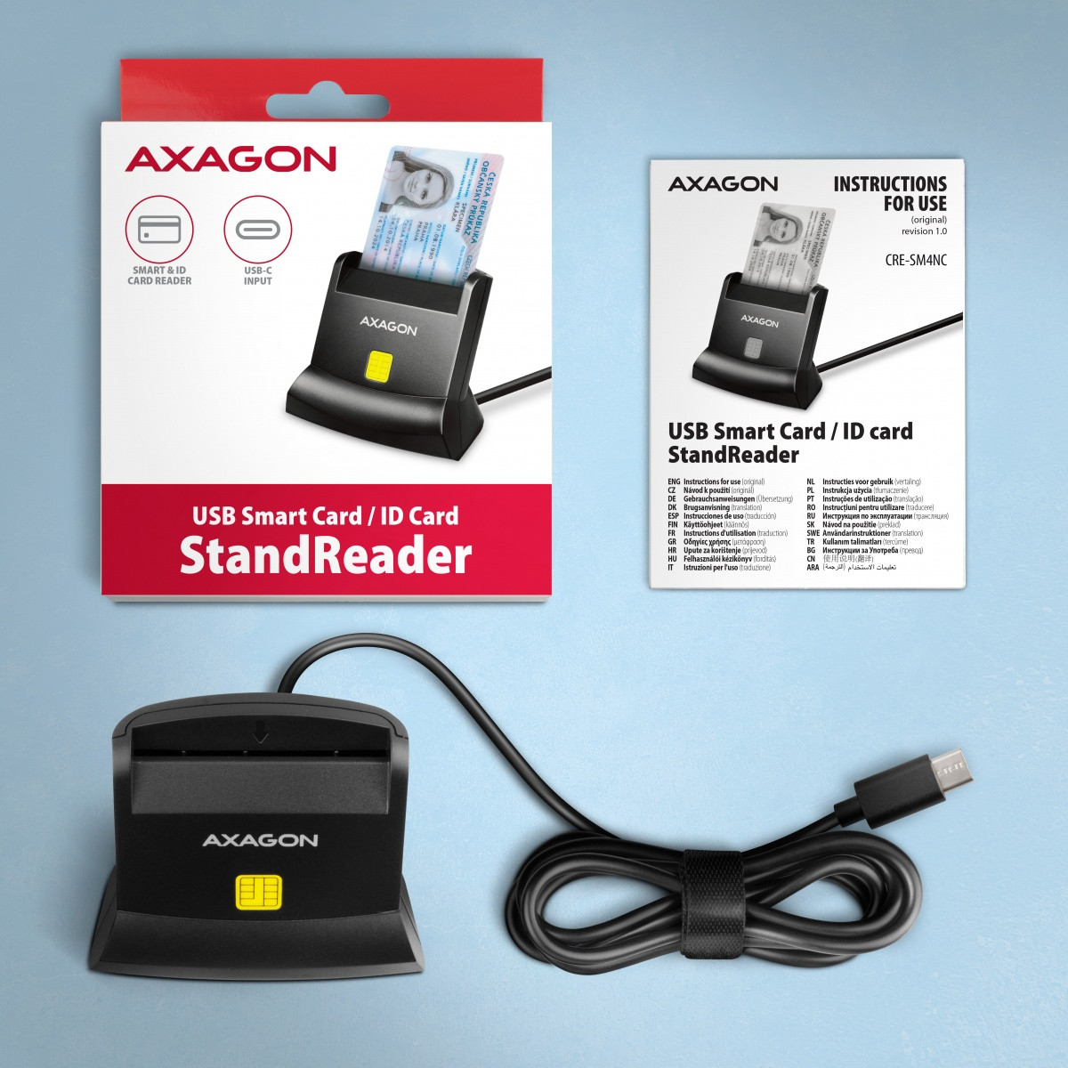 AXAGON čitalnik pametnih kartic USB-C CRE-SM4NC 5