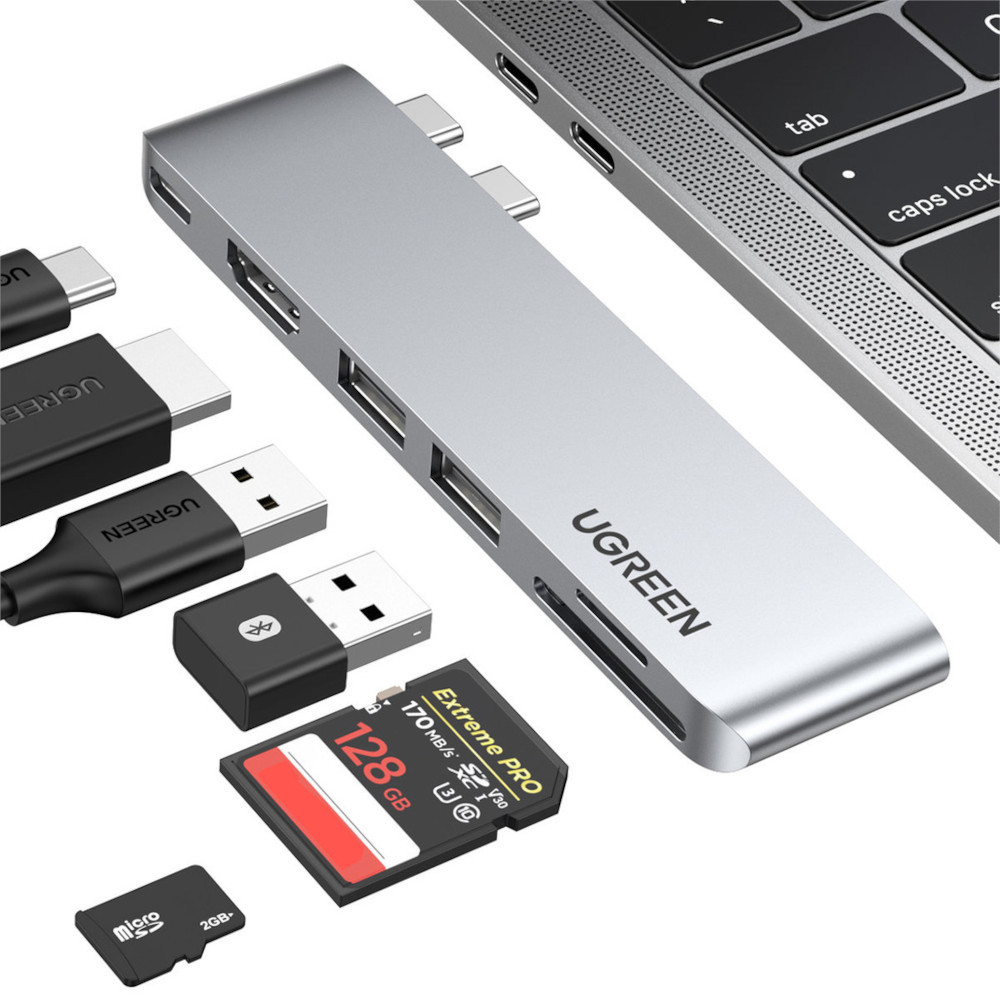 Ugreen HUB USB-C, 2x USB-C, HDMI, SD/MicroSD 2