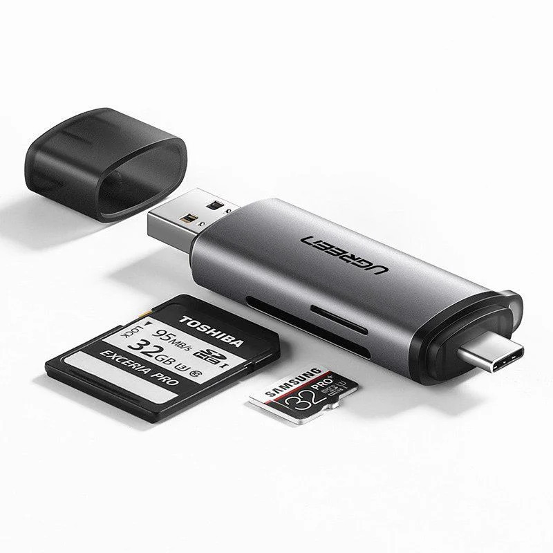 Ugreen čitalnik kartic USB 3.0 + USB-C, SD/microSD 2