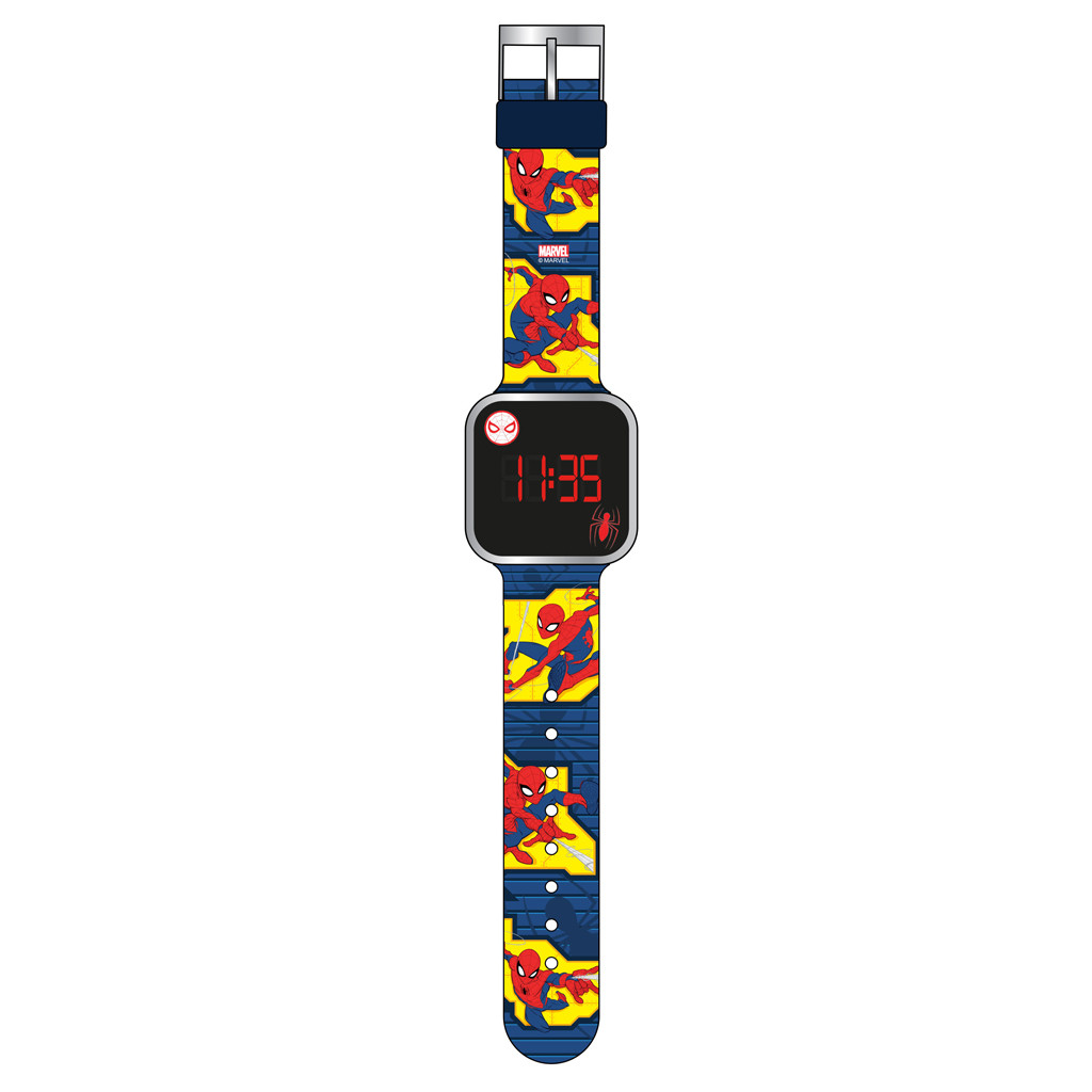 Pulio LED Otroška digitalna ura Spiderman - Rdeča