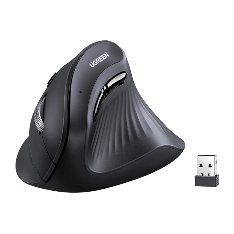 Ugreen MU008 ergonomska brezžična miška, Bluetooth, črna