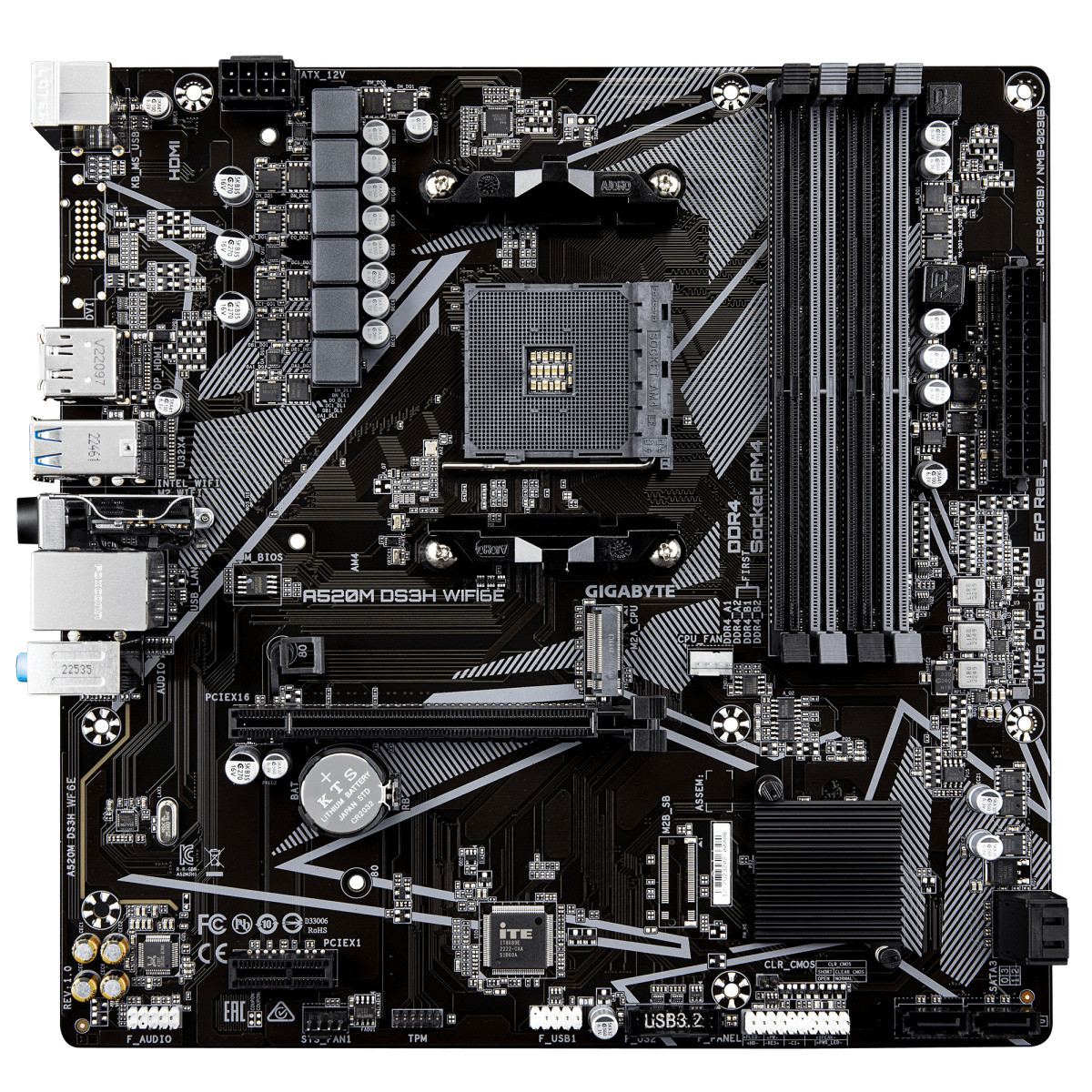 Gigabyte A520M DS3H WF6E matična plošča AM4 mATX 2