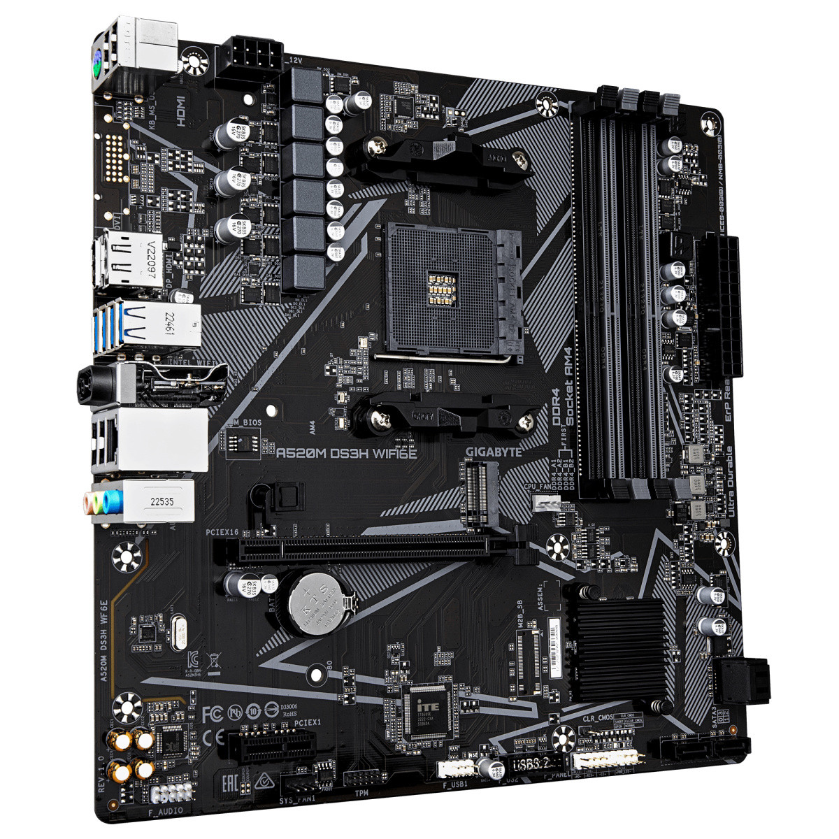 Gigabyte A520M DS3H WF6E matična plošča AM4 mATX 3