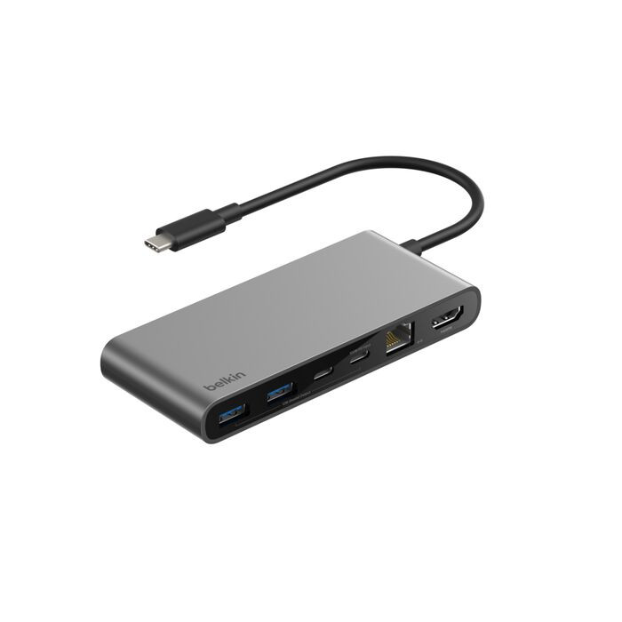 Belkin USB-C HUB 8v1 Multiport z 2.5GbE Ethernet, Space Gray 5