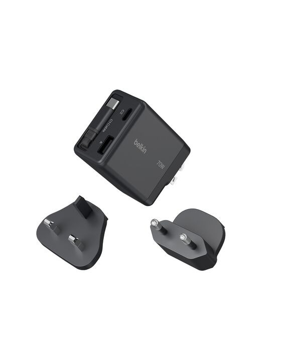Belkin polnilnik 70W, zviti kabel USB-C, USB-C, USB-A 4
