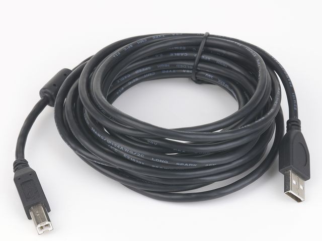 USB 2.0 kabel A-B 1.8m, črn, z feritno zanko