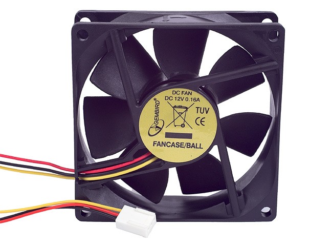 Gembird ventilator 80x80x25mm, 3-pin, BALL ležaj