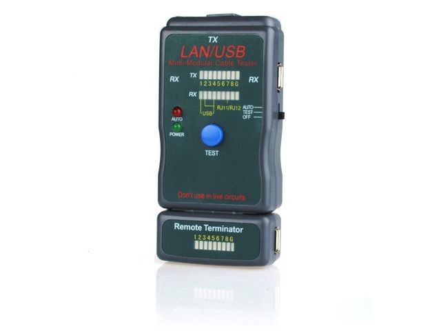 Tester kablov RJ45, RJ11, UTP/STP, USB