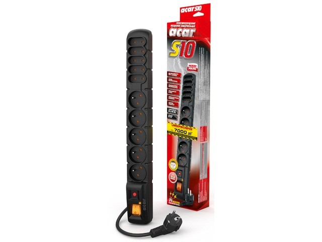Napajalni razdelilec S10, 3M, črn - 10 vtičnic 2