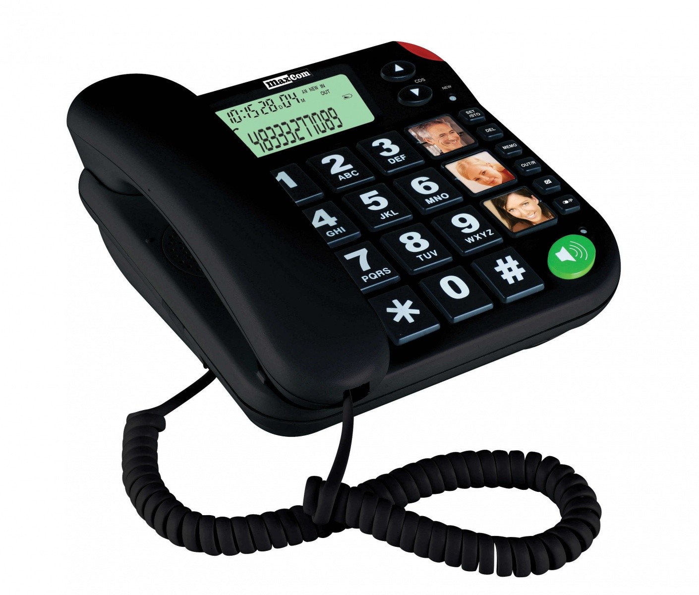 Žični telefon KXT480 BB, črn 2