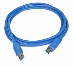 USB 3.0 kabel z vtičnicama AB AM-BM, 1,8 m, modre barve