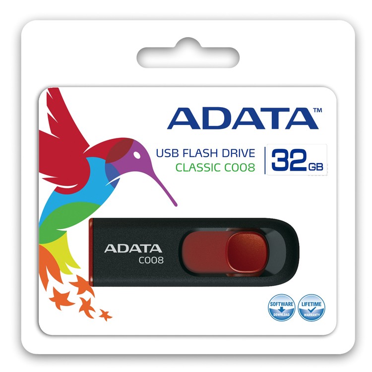 USB ključek DashDrive Classic C008, 32GB, črno-rdeč 2