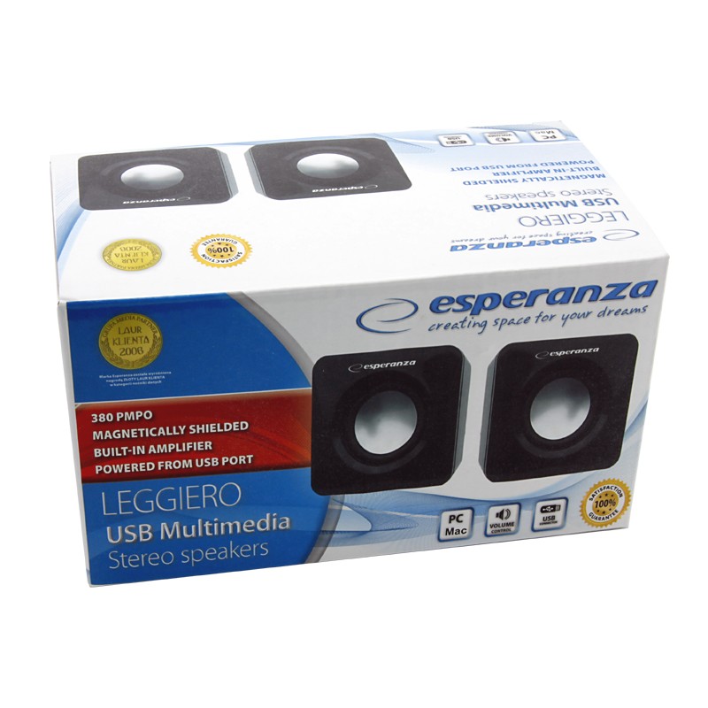Esperanza CUBE USB 2.0 zvočniki, 2x3W 4