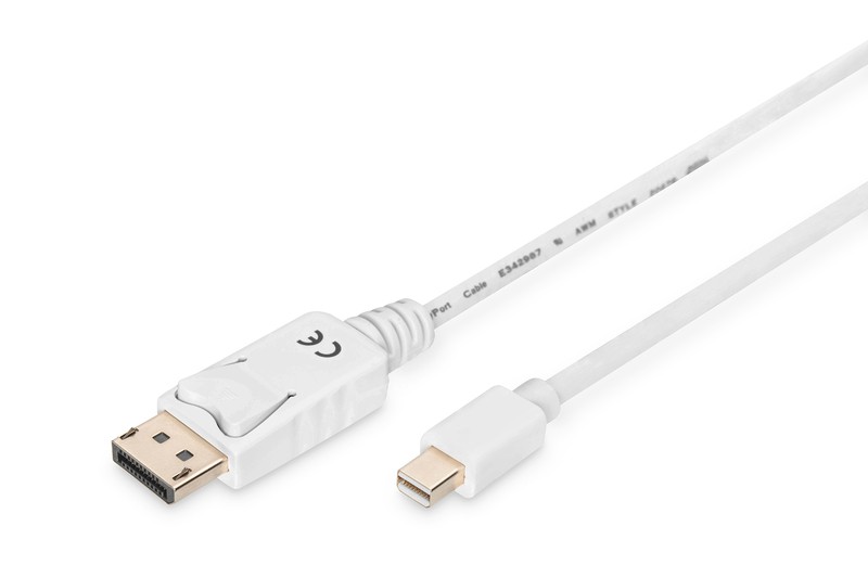 Kabel miniDisplayport na Displayport, 4K 60Hz UHD, bel, 2m