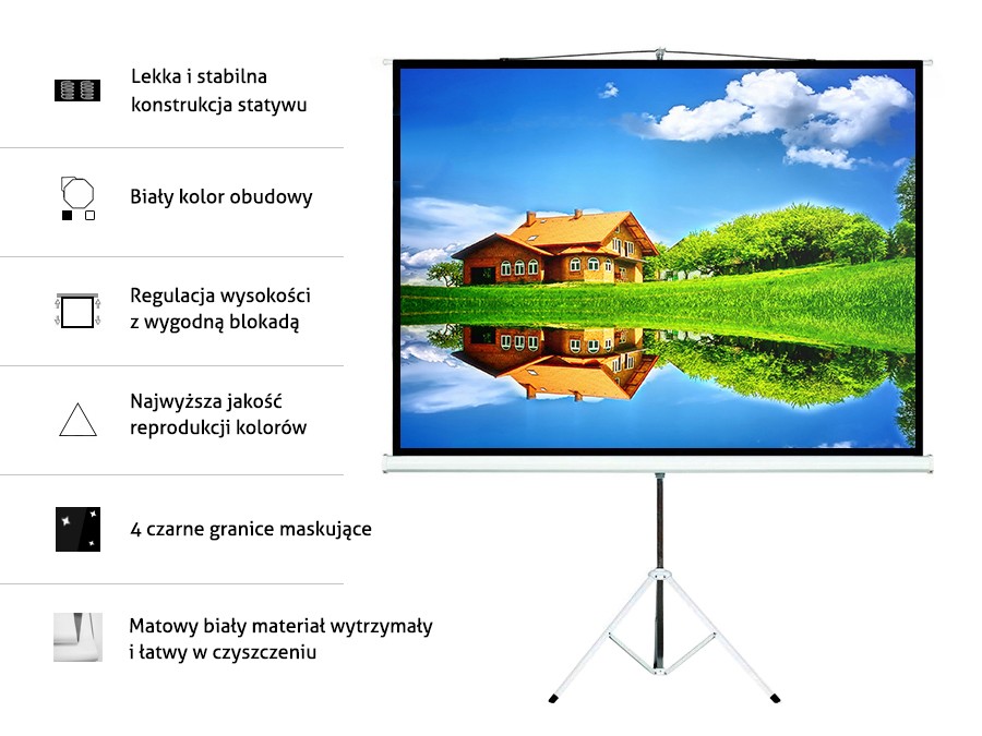 Projekcijsko platno na stojalu Maclean MC-536, 72" (4:3) 5