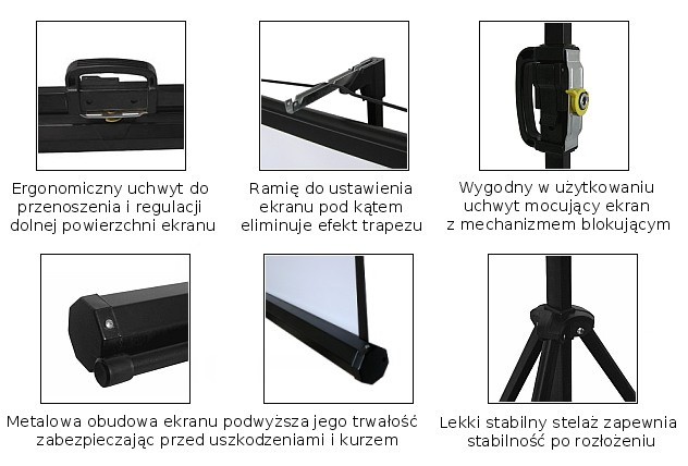 Projekcijsko platno na stojalu Maclean MC-536, 72" (4:3) 2