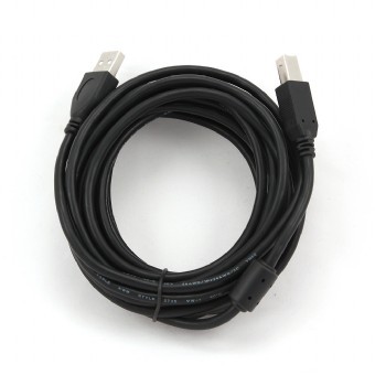 USB 2.0 A/B kabel s feritno zanko, 4.5m, črn 2
