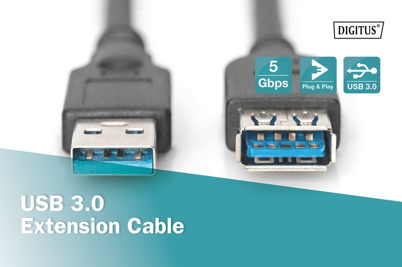 USB 3.1 podaljševalni kabel A/A, 1.8m, črn 5