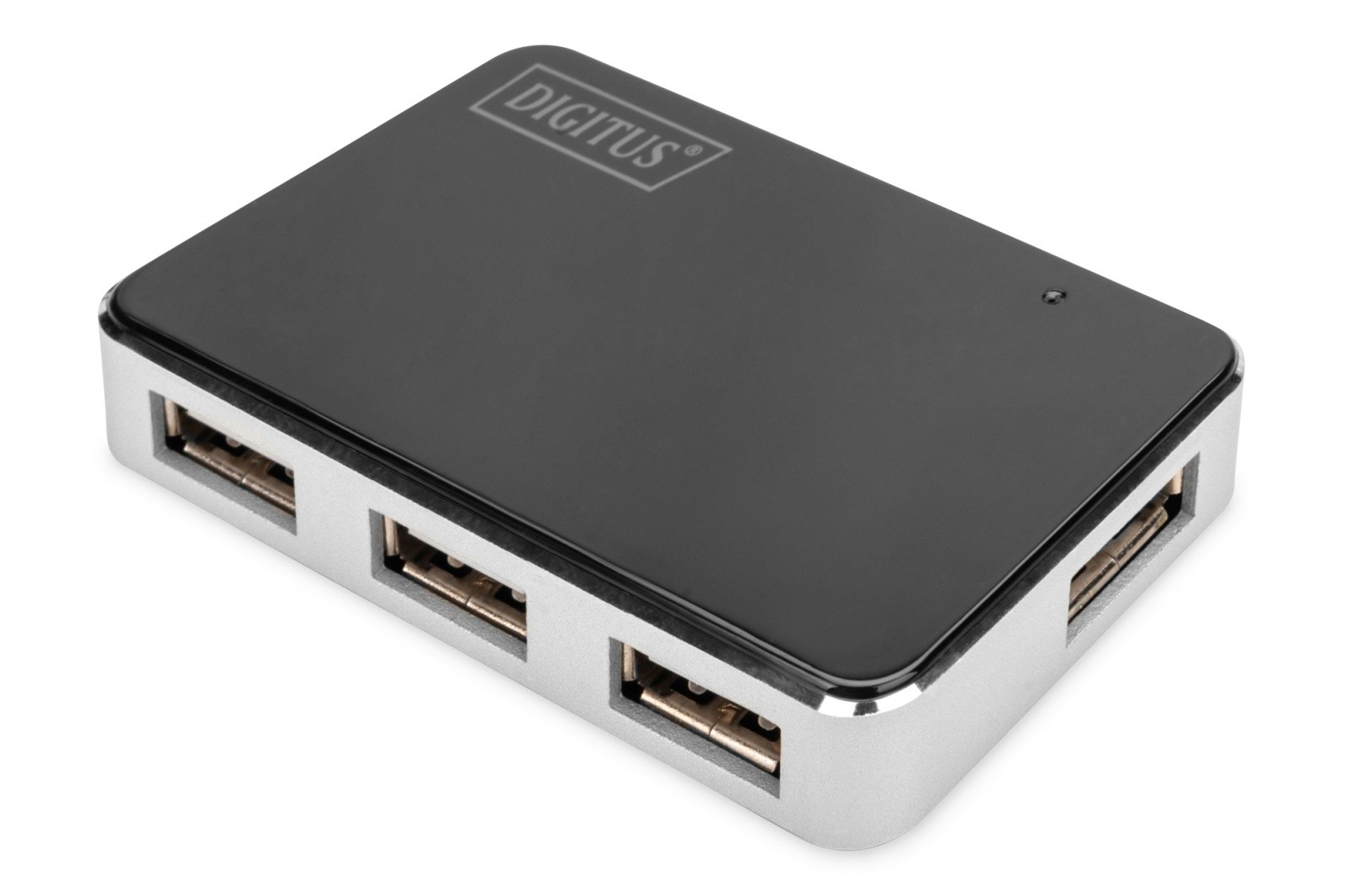 4-portni USB 2.0 HUB, aktiven, črno-srebrn