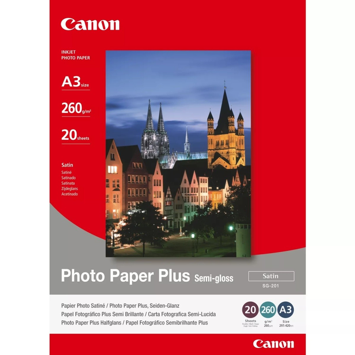 Canon Photo Paper Plus SG-201 (A3, 20 listov)