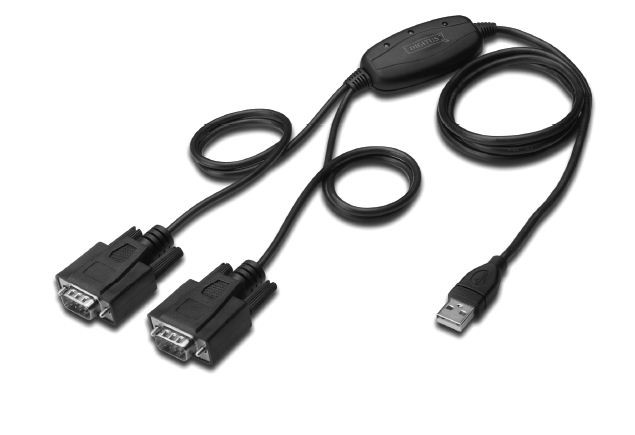 Adapter kabel USB-A 2.0 na 2x RS232 DB9, FTDI FT2232H, 1.5m