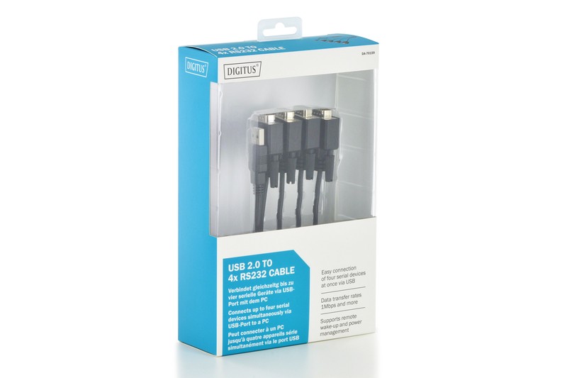 Digitus pretvornik USB-A na 4x RS232 (DB9), 1.5m, črn 3