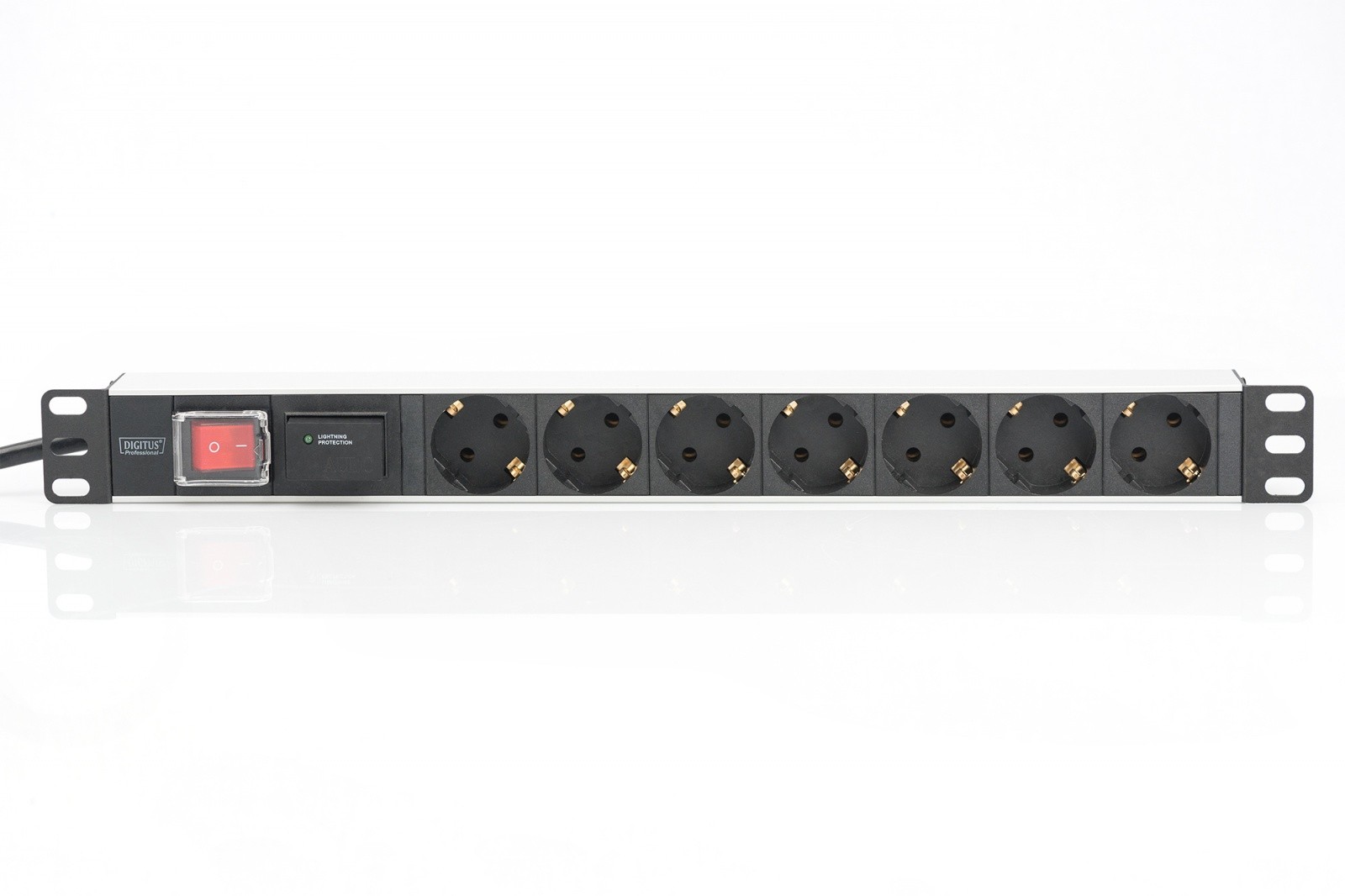 Razdelilna letev PDU 19" RACK 7xSchuko, 2m, aluminijasta 2