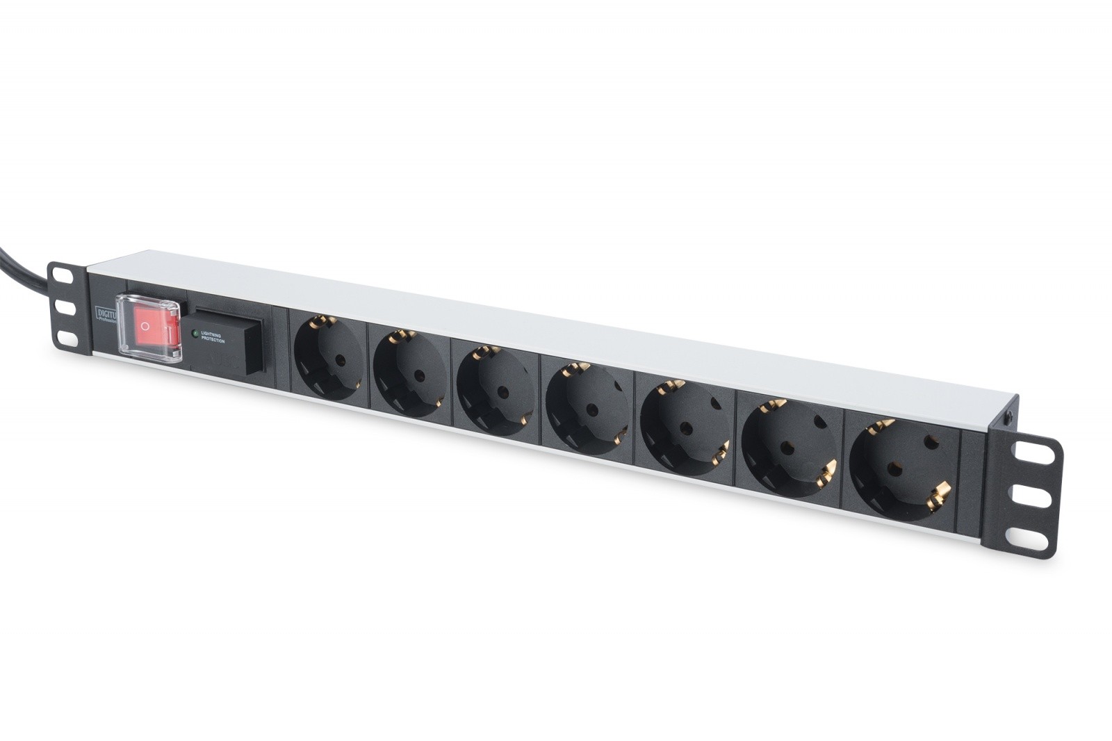 Razdelilna letev PDU 19" RACK 7xSchuko, 2m, aluminijasta
