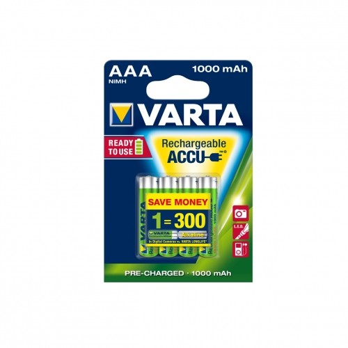 Baterije AAA, 1000 mAh, 4 kos, pripravljene