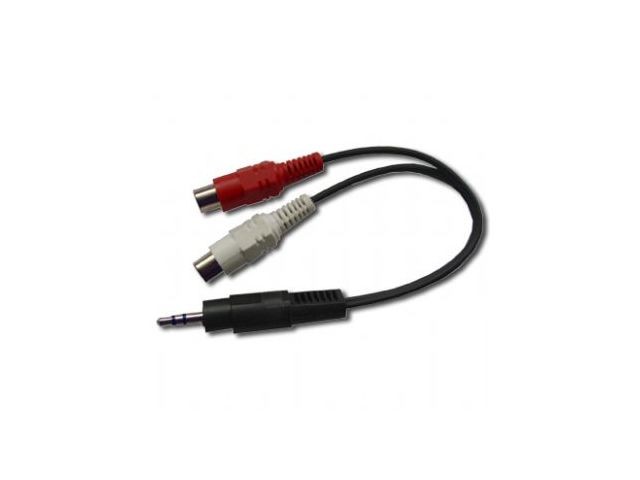 Kabel MINIJACK (3.5mm) na 2x RCA (Cinch) m/ž, 20 cm