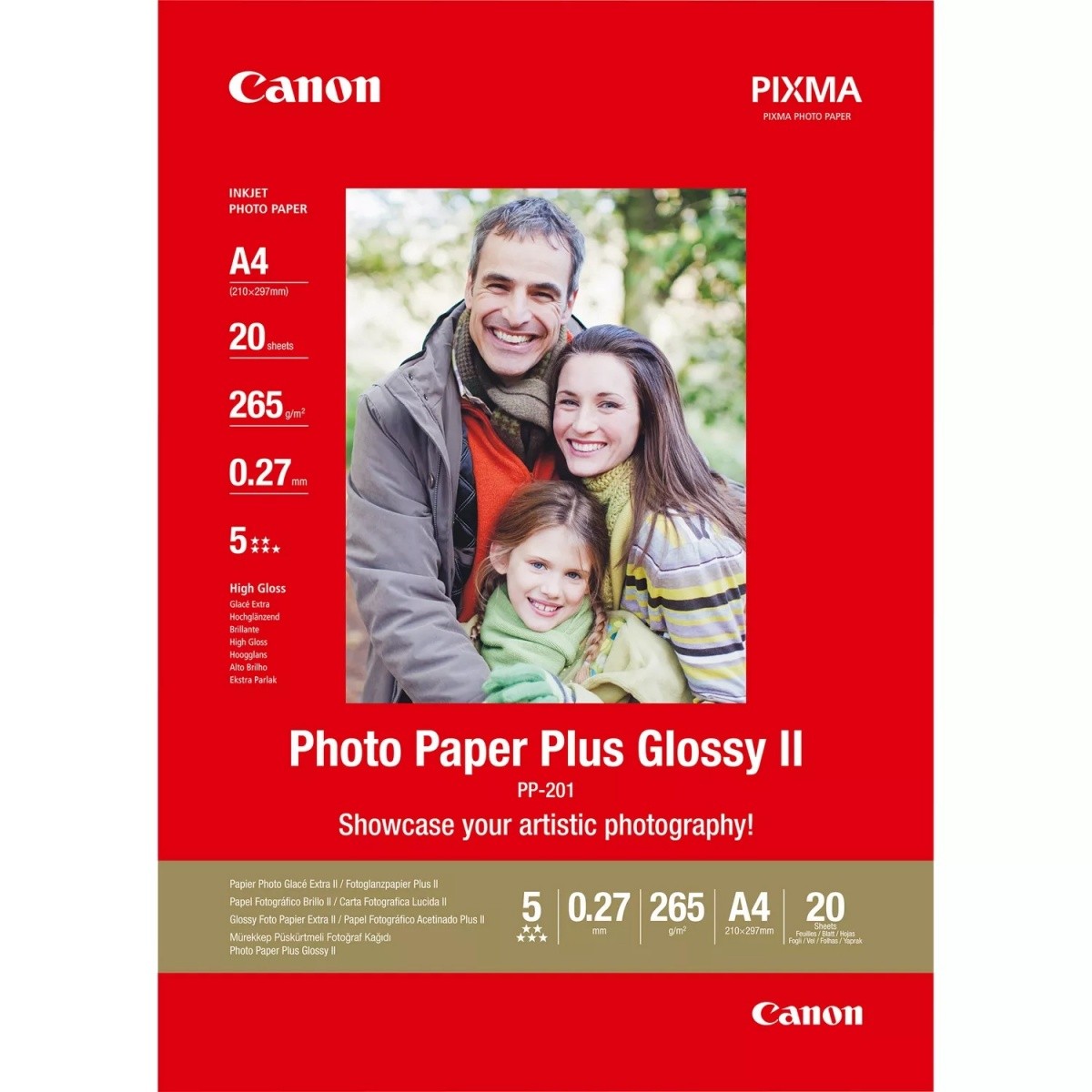 Canon PP-201 Glossy II foto papir, A4, 20 listov