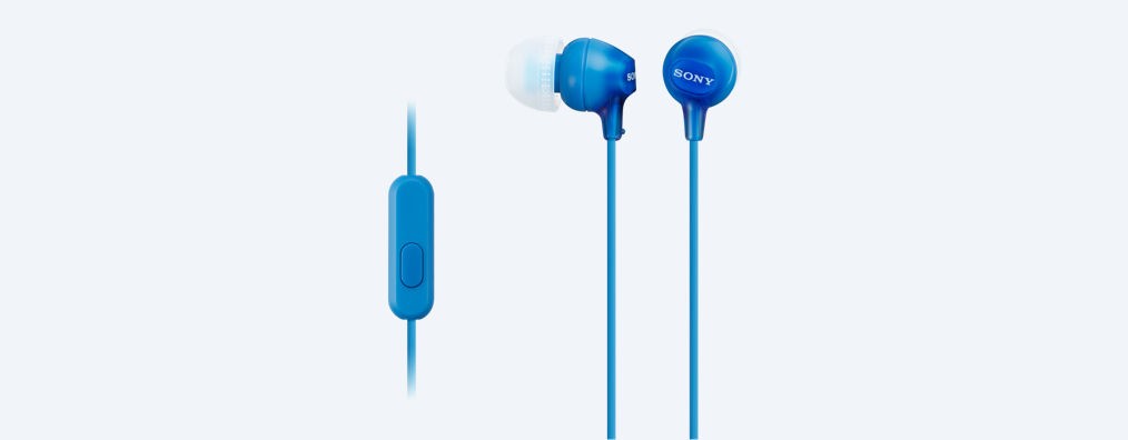 Handsfree slušalke z mikrofonom MDR-EX15AP, Modre