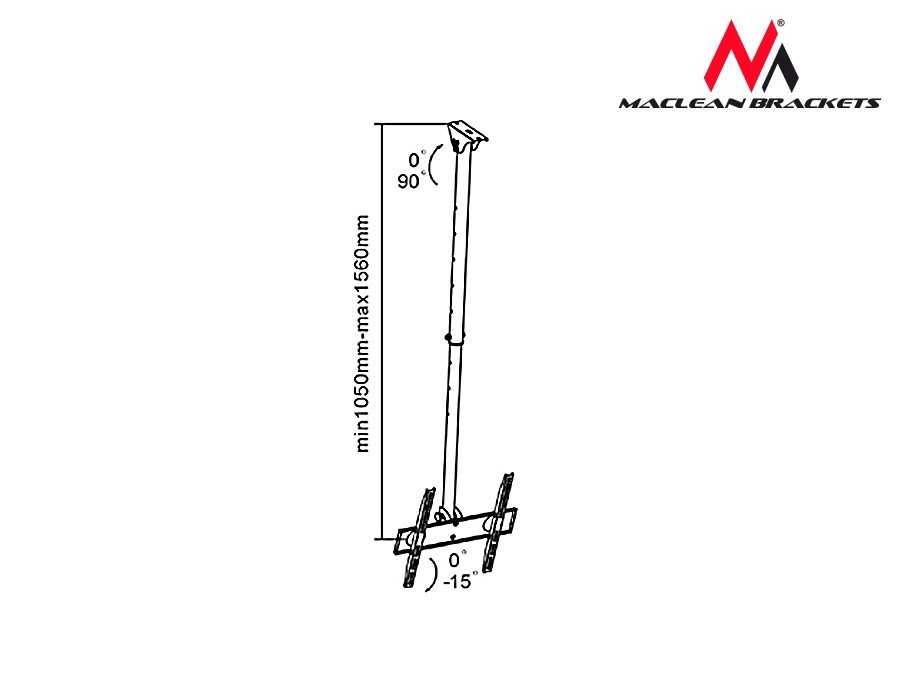 Stropni nosilec za TV Maclean MC-631, 32-65", 50 kg 2