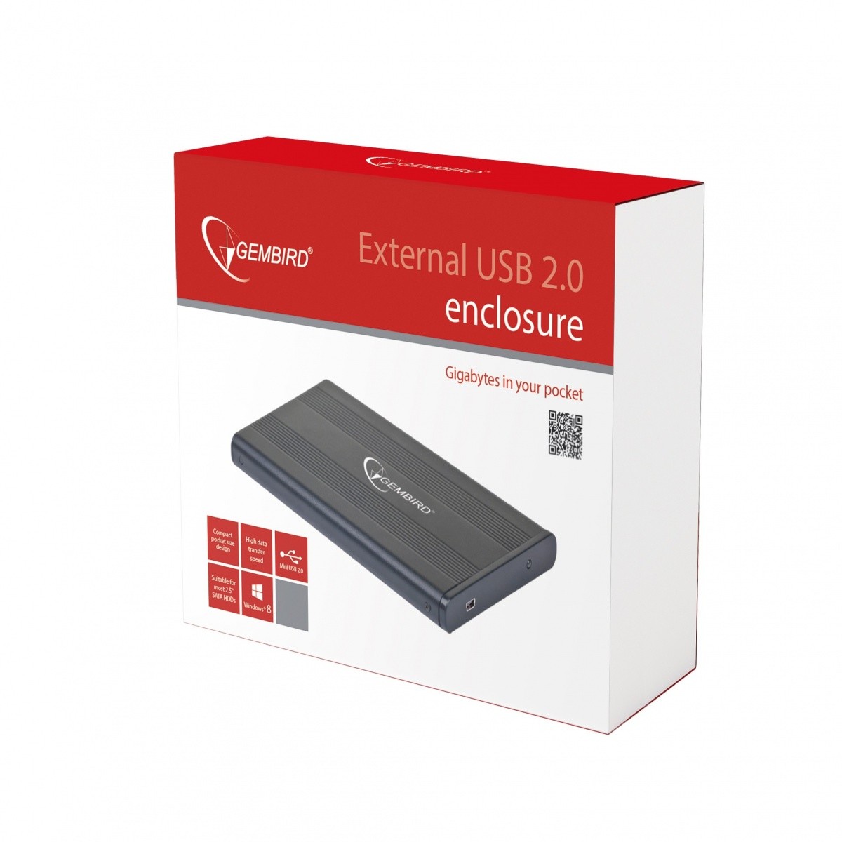 Ohišje za HDD 2.5'' SATA, aluminij, črno 2