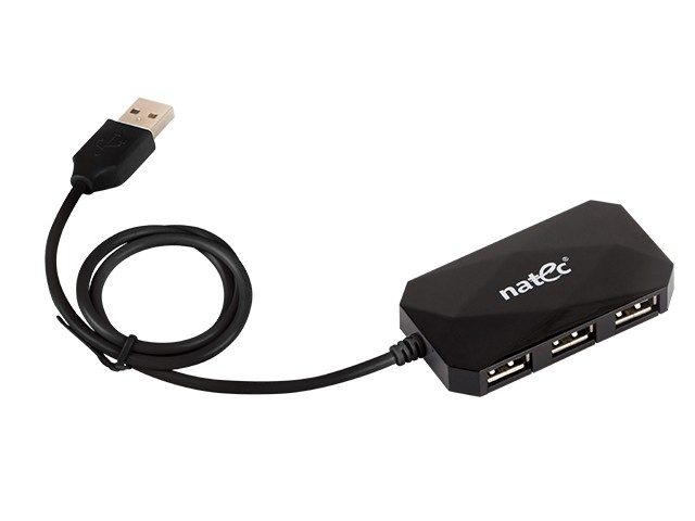 USB 2.0 hub s 4 vhodi, črn (Locust)