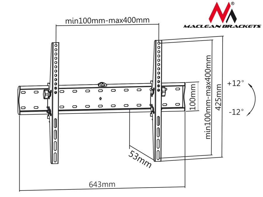 Nosilec za TV 37-85 palcev MC-668, 40 kg 2