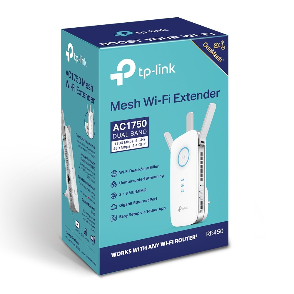 TP-LINK RE450 Wi-Fi ojačevalec signala, AC1750 Dual Band 4