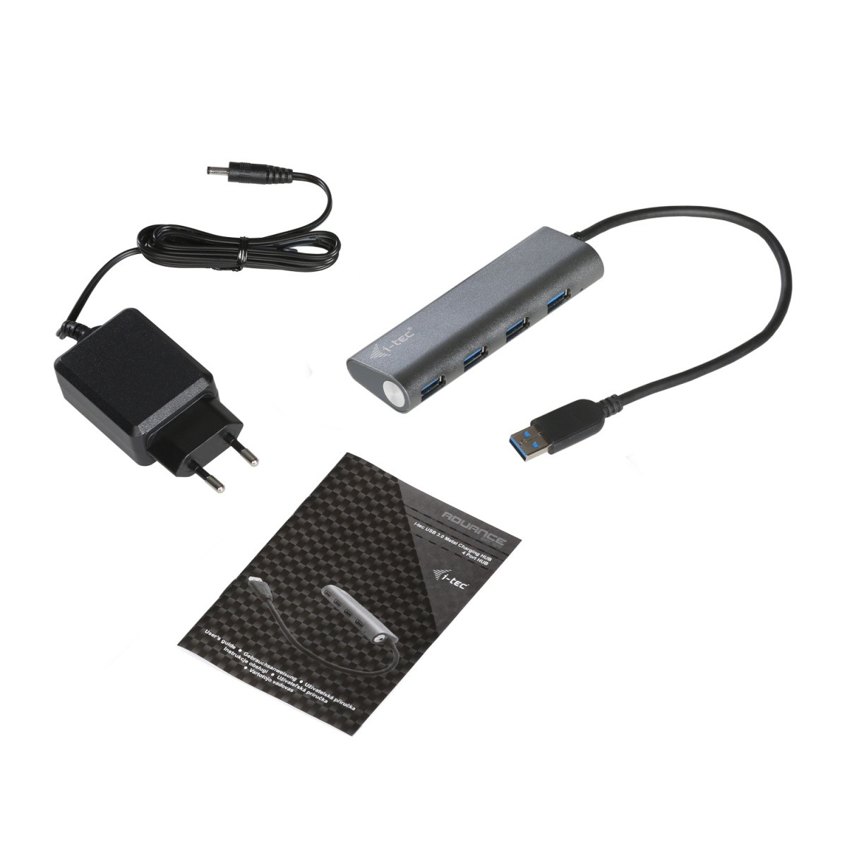 USB 3.0 kovinski razdelilec (HUB) s 4 porti in napajalnikom 4