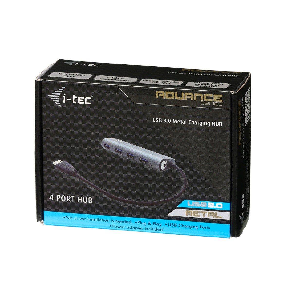 USB 3.0 kovinski razdelilec (HUB) s 4 porti in napajalnikom 5