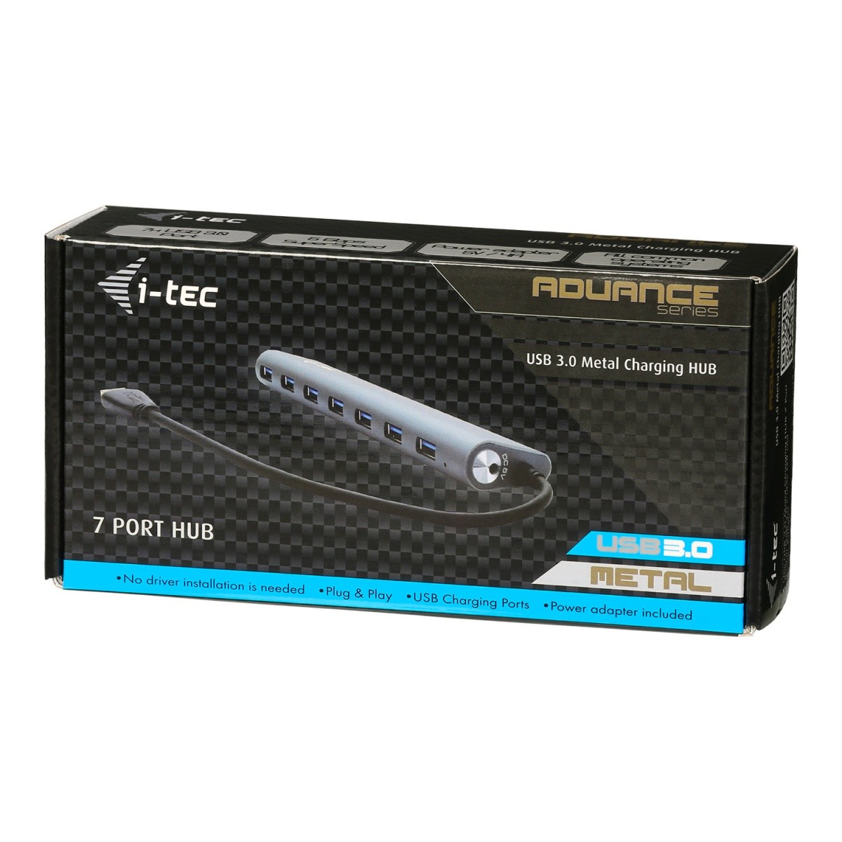 USB 3.0 kovinski razdelilec (HUB) s 7 porti in napajalnikom 5