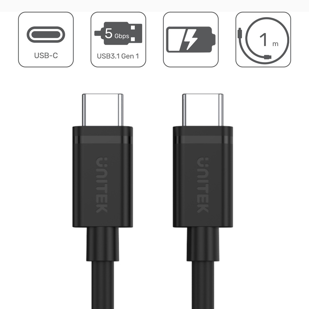 Kabel USB-C na USB-C, 1 m, črn 2