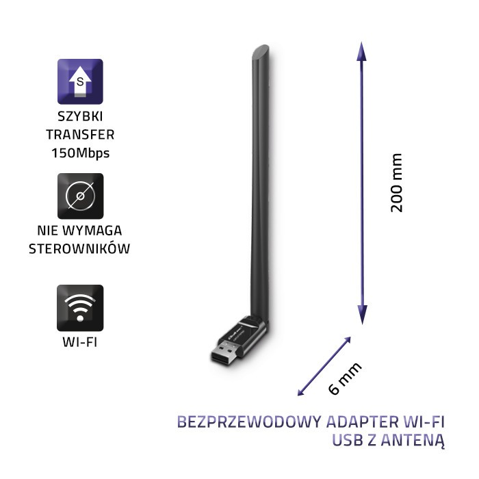 USB Wi-Fi adapter z anteno 3