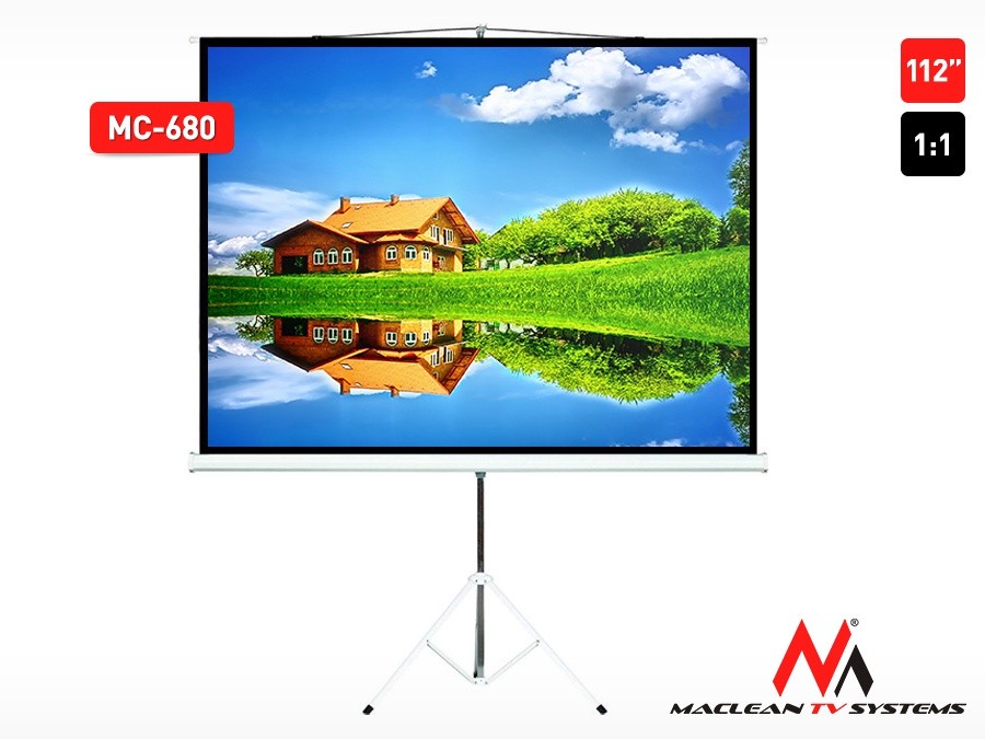 Projekcijsko platno MC-680, 112" (1:1), s stojalom