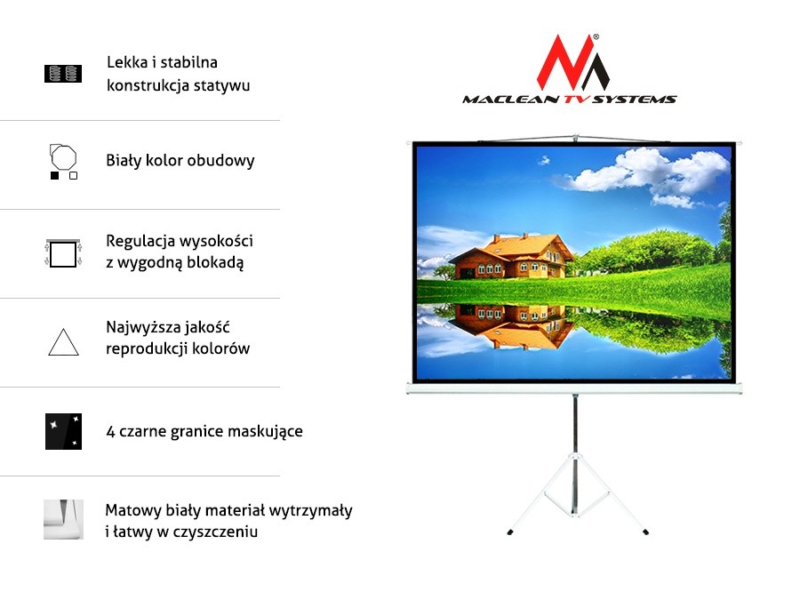 Projekcijsko platno MC-680, 112" (1:1), s stojalom 4